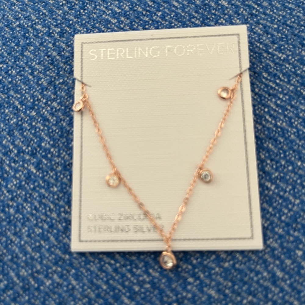 Sterling Forever Rose Gold Plated Sterling Silver & Cubic Zirconia Necklace